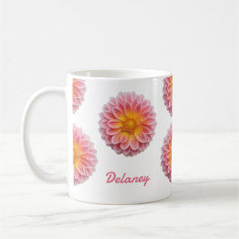 Caneca De Café Dahlia Personalizada e Dew Drops