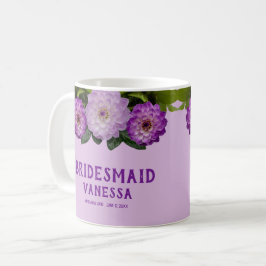 Caneca De Café Dahlia Purple Lavanda Floral Wedding Bridesmaid