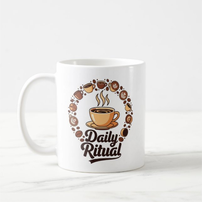 Caneca De Café Daily Ritual - Coffee Lover's Emblem (Esquerda)