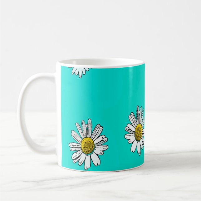 Caneca De Café Daisies desenhadas (Esquerda)