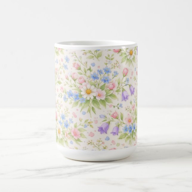 Caneca De Café Daisy, Bellflower & Blue Blossom Botânico (Centro)