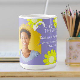 Caneca De Café Daisy Best Teacher Photo Lilac