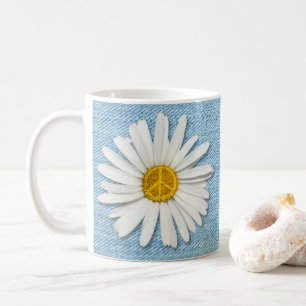 Caneca De Café Daisy Flower Inner Peace Symbol - Pale Denim