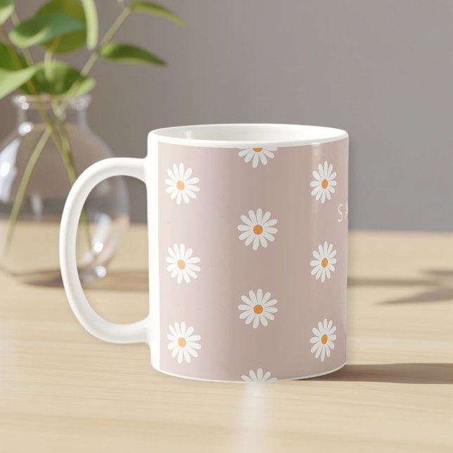 Caneca De Café Daisy Flower Mug, Daisy Flower Mug, Custom Daisy  (Criador carregado)