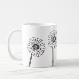 Caneca De Café Daisy Flowers Desenhando Mug De Jardineiro