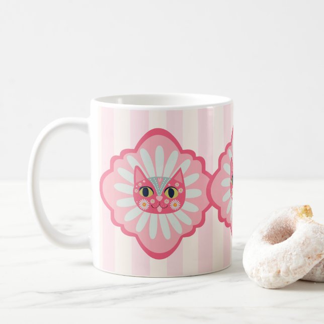 Caneca De Café Daisy Gatinho Face Purr-fect (Com Donut)