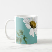 Daisy Pattern, Teal Background