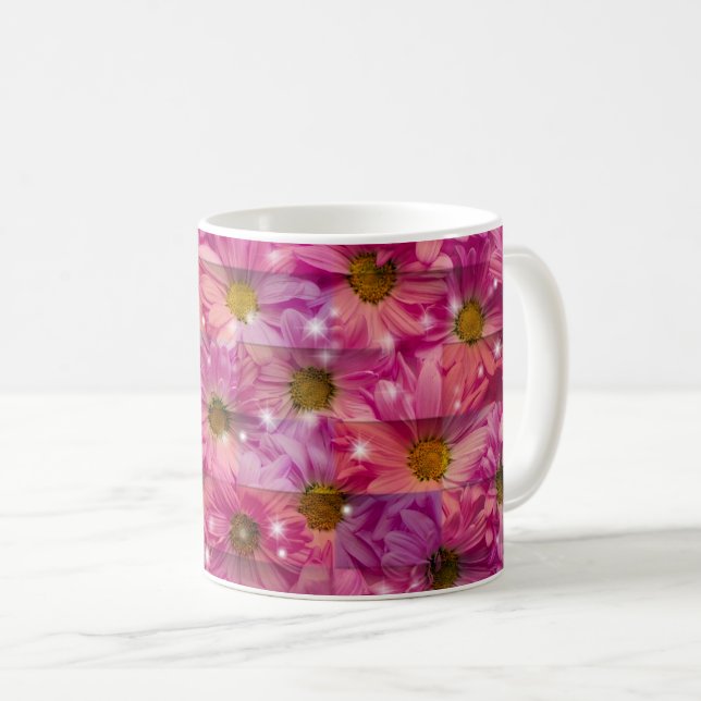 Caneca De Café Daisy Weave Rosa (Frente Esquerda)