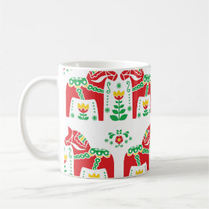 Caneca De Café Dala Horse Sueco: Arte Folk