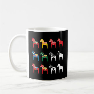 Caneca De Café Dalecarlian Dalarna Colorful Swedish Dala Horses