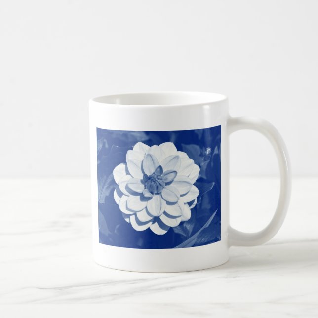 Caneca De Café Dália - Cianotipia Digital (Direita)
