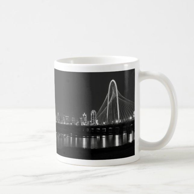 Caneca De Café Dallas Bridge View Grayscale Coffee Mug (Direita)