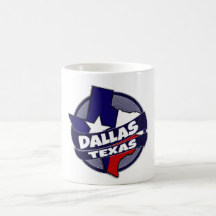 Caneca De Café Dallas Texas flag burst cang