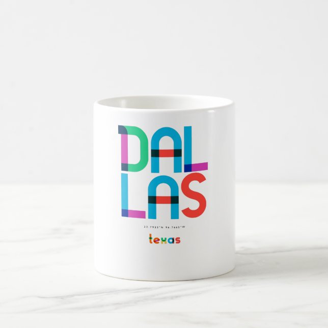 Caneca De Café Dallas Texas Meio século, Pop Art, (Centro)