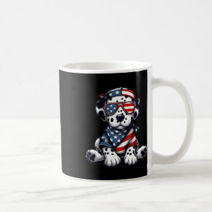 Caneca De Café Dalmaciano American Flag Sungles 4 De Julho Da