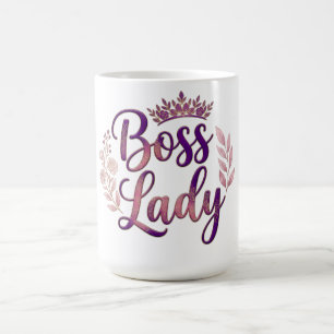 Caneca De Café Dama Chefe Floral
