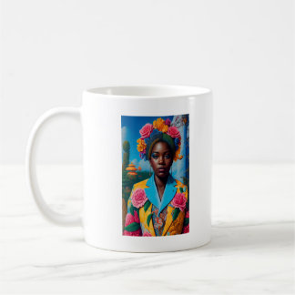Caneca De Café Dama com um casaco de terno floral