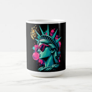 Caneca De Café Dama da Liberdade Moderna Pop Art - Óculos de Sol 