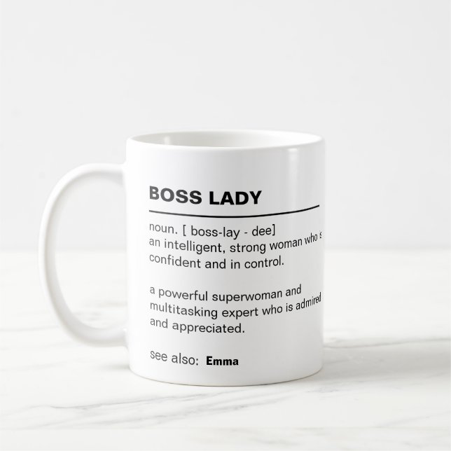 Caneca De Café Dama de chefe personalizada - Presentes para chefe (Esquerda)