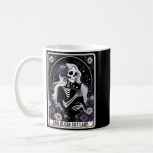 Caneca De Café Dama de Gato sem Filhos Carta de Tarot Esqueleto G
