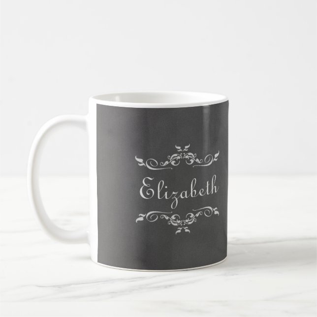 Caneca De Café Dama de honra cinzenta romântica do quadro do (Esquerda)
