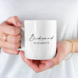 Caneca De Café Dama de honra com caligrafia moderna minimalista e
