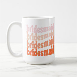 Caneca De Café Dama de honra fofo retro laranja, personalizado