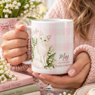 Caneca De Café Dama de Honra Gato Lírio do Vale de Maio de Aniver