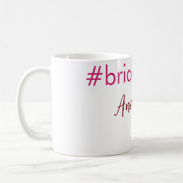 Caneca De Café Dama de honra hashtag rosa claro adicionar nome no