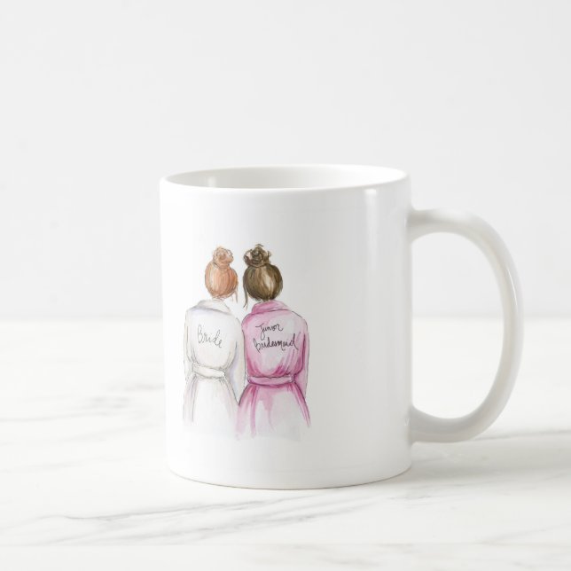 Caneca De Café Dama de honra júnior? Empregada doméstica vermelha (Direita)