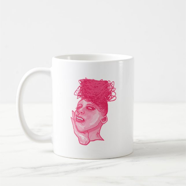 Caneca De Café Dama do Caos em Rosa  (Esquerda)