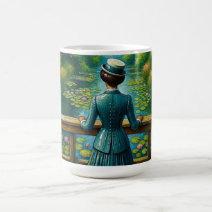 Caneca De Café Dama Elegante à Beira do Rio