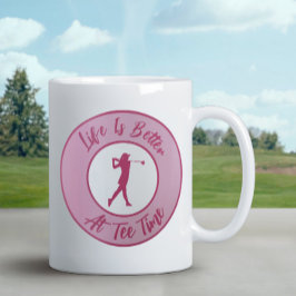 Caneca De Café Dama Golfer Hora de Saída Esportes Humor Piada Ros