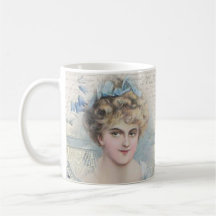 Dama Vitoriana Vintage Shabby Chic com Flores