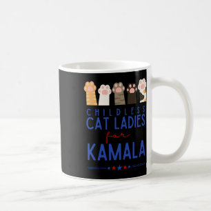 Caneca De Café Damas de Gato sem Filhos para Kamala