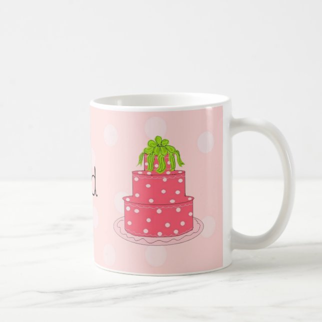 Caneca De Café Damas de Honra Pink com Bolinhas (Direita)