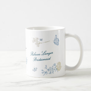 Caneca De Café Damas de honra românticas de flores de inverno de 