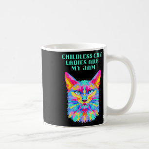 Caneca De Café Damas do Gato sem Filhos Divertidas Democráticas 