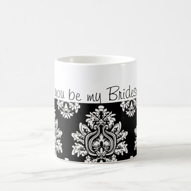 Caneca De Café damasco preto e branco você será minha dama de (Centro)