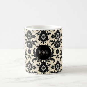 Caneca De Café Damasco Preto em Sépia