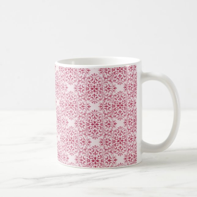 Caneca De Café Damasco Sofisticado, Bebê Rosa (Direita)