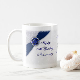 Caneca De Café Damask 45th Wedding Anniversário Mug