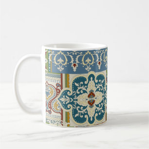 Caneca De Café Damask Patchwork: Colorful Turkey Vintage.