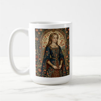 Caneca De Café Dame au jardin, illustration médiévale/renaissance