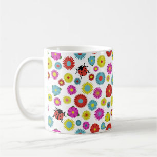 Caneca De Café Damibugs no Jardim entre as Flores