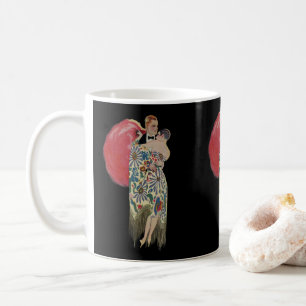 Caneca De Café Dança Art Déco, Amor e Romance Vintage