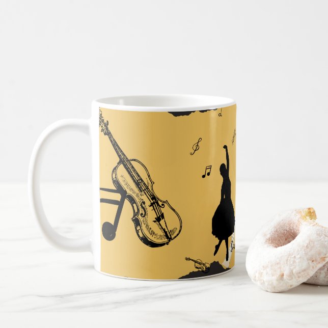 Caneca De Café Dança com Violin (Com Donut)