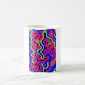 Caneca De Café Dança Cósmica - Neon Stickmen Mug