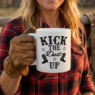 Caneca De Café Dança Country em Linha Cowgirl Botas Western de Co