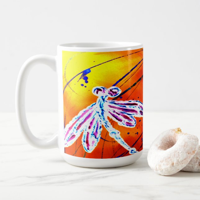 Caneca De Café Dança da Libélula no Interior (Com Donut)